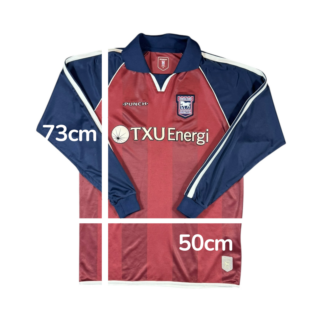 2002-04 Ipswich Town Away L/S Shirt - 8/10 - (M)