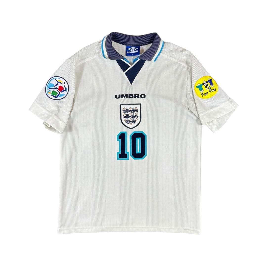 1995-97 England Umbro Home Shirt #10 SHERRINGHAM - 9/10 - (M)