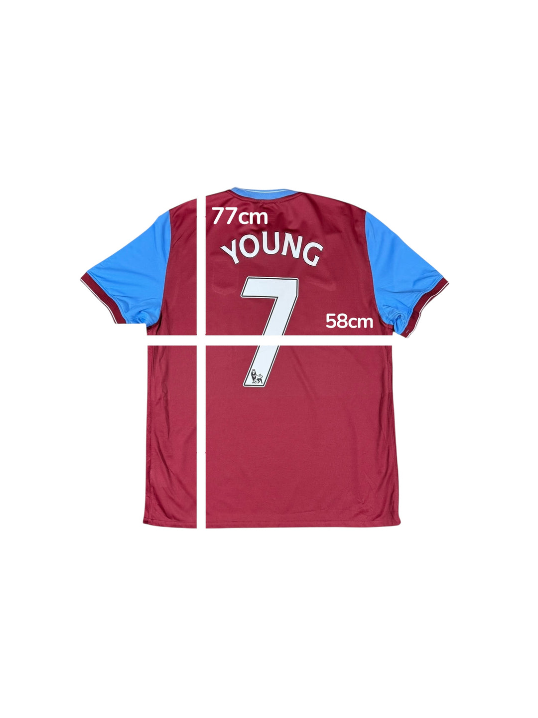 2008-09 Aston Villa Nike Home Shirt #7 YOUNG - 9/10 - (XL)