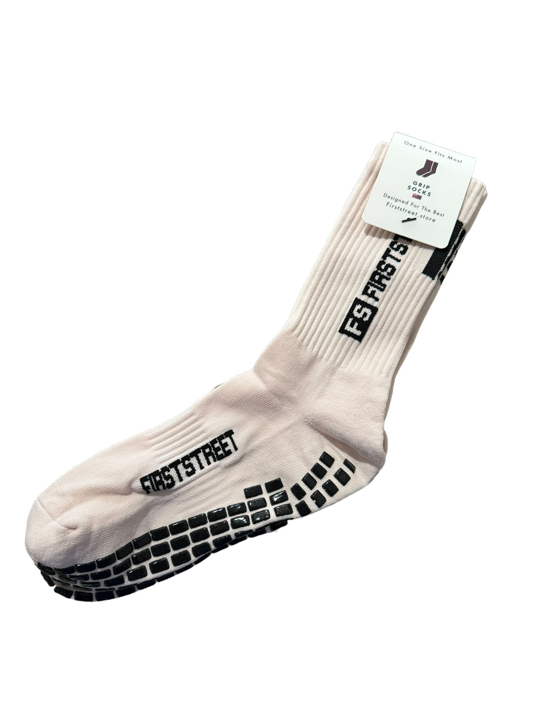 First Street Light Pink Grip Socks (US7-US13)