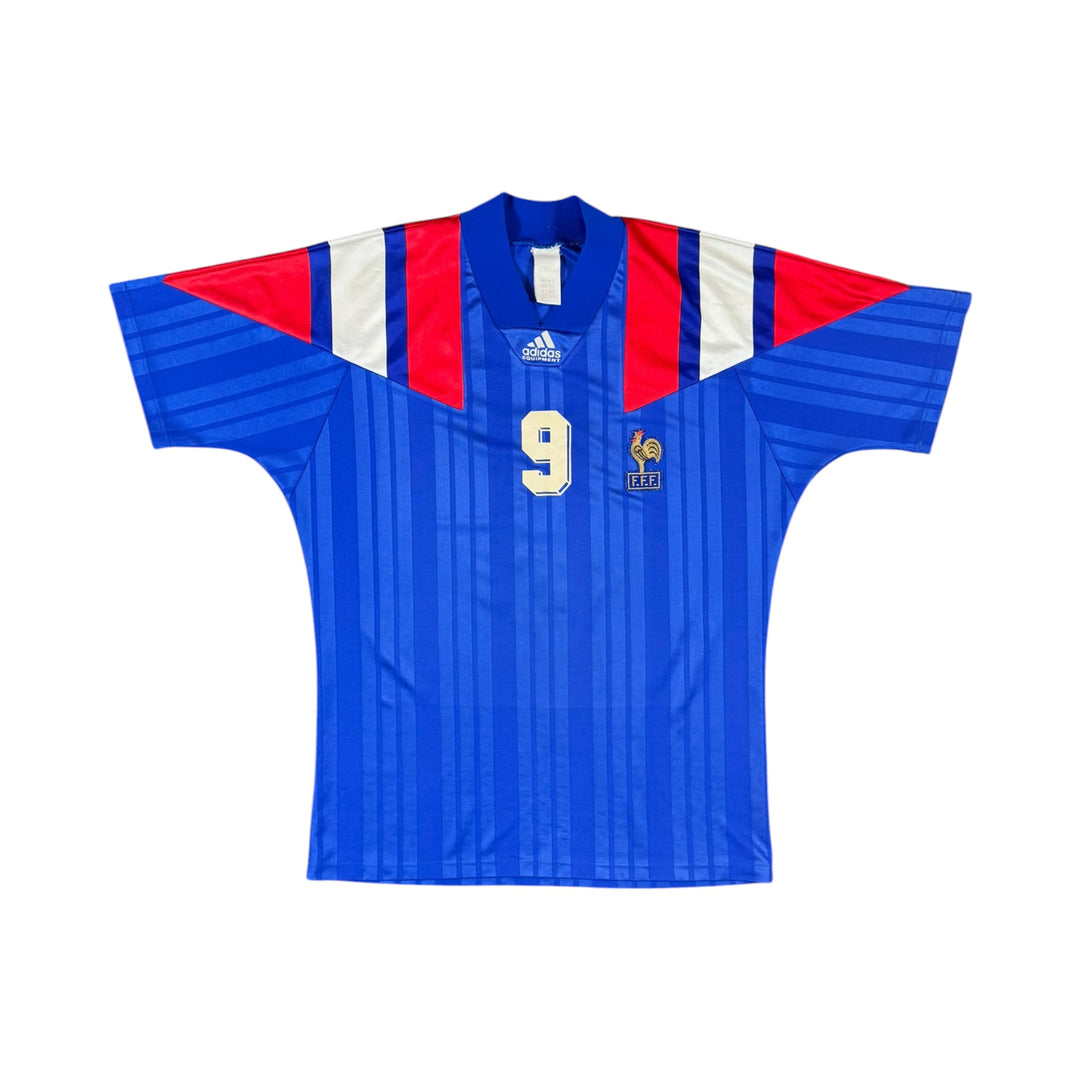 1992-94 France Adidas Home Shirt PAPIN #9 - 9/10 - (L)