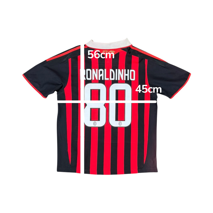 2009-10 AC Milan Adidas Home Shirt #80 RONALDINHO - 8/10 - (11-12 Years)