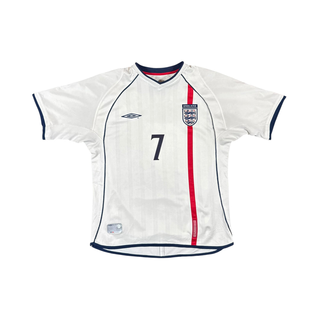 2001-03 England Umbro Home Shirt BECKHAM #7 - 8/10 - (M)