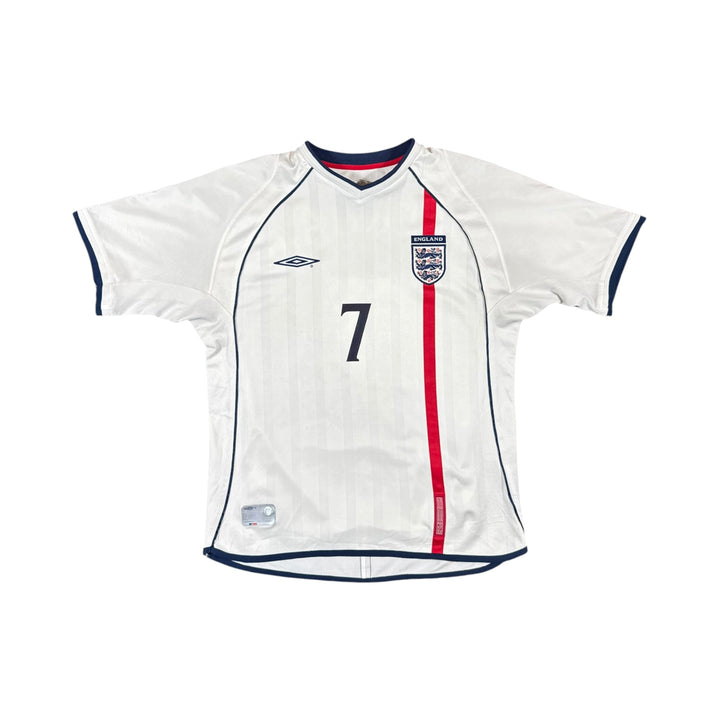 2001-03 England Umbro Home Shirt BECKHAM #7 - 8/10 - (M)