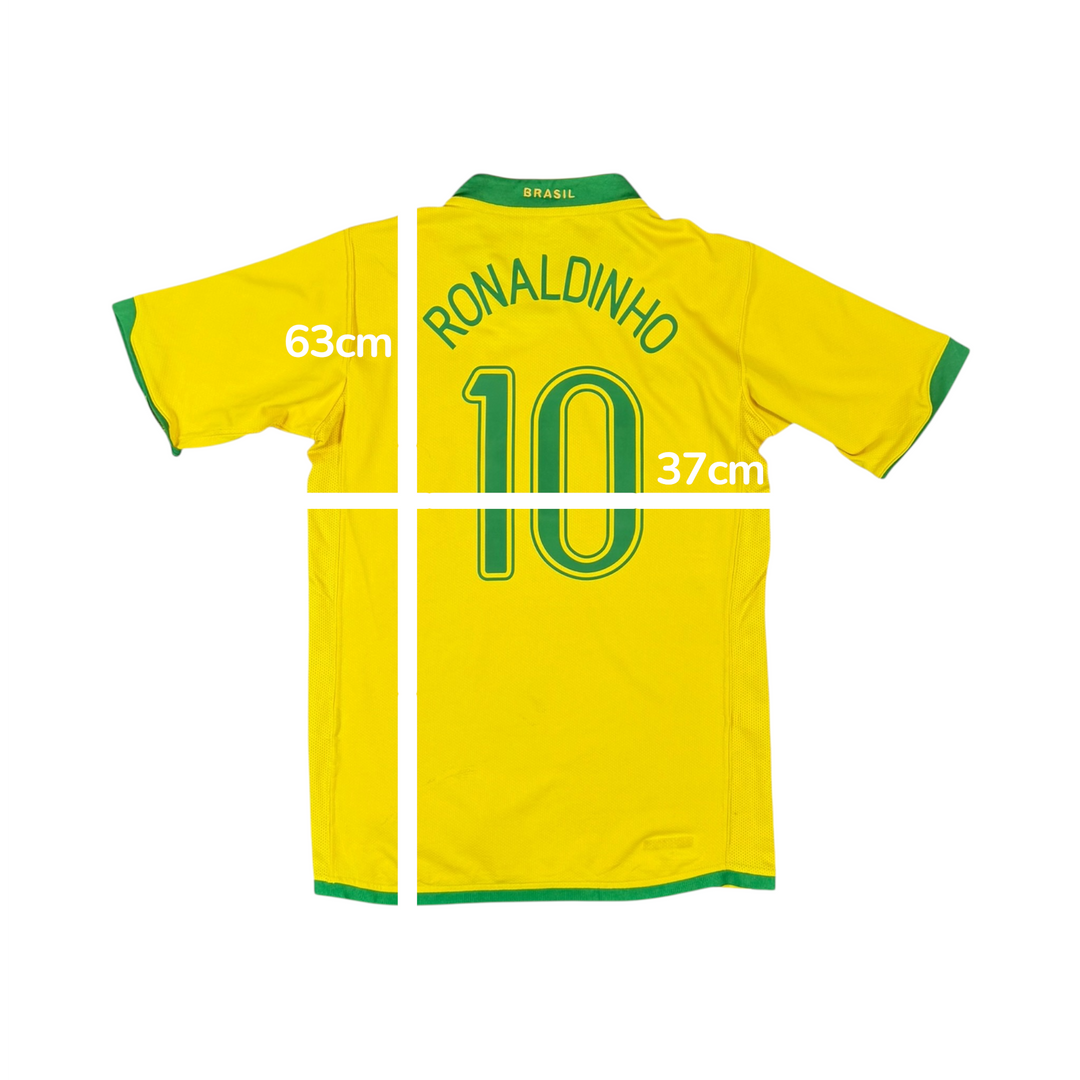 2006-08 Brazil Nike Home Shirt RONALDINHO #10 - 8/10 - (12-13 Years)