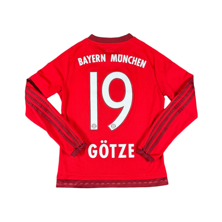 2015-16 Bayern Munich Adidas Home L/S Shirt #19 GOTZE - 8/10 - (11-12 Years)