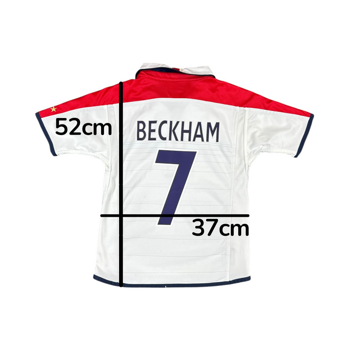 2003-05 England Home Reversible Shirt BECKHAM #7 - 8/10 - (6-7 Years)