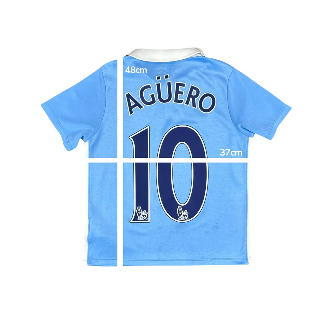 2015-16 Manchester City Nike Home Shirt #10 AGUERO - 8/10 - (6-7 Years)