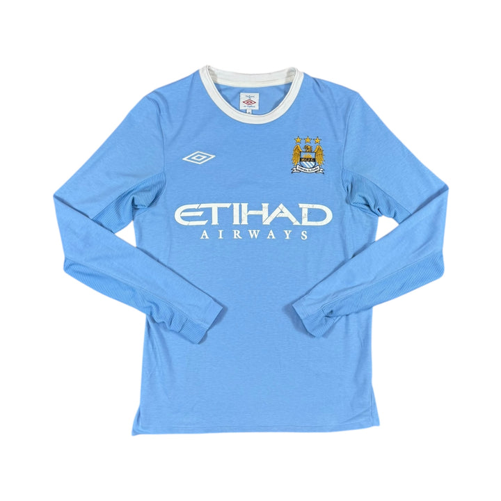 2009-10 Manchester City Umbro Home Longsleeve Shirt - 7/10 - (S)