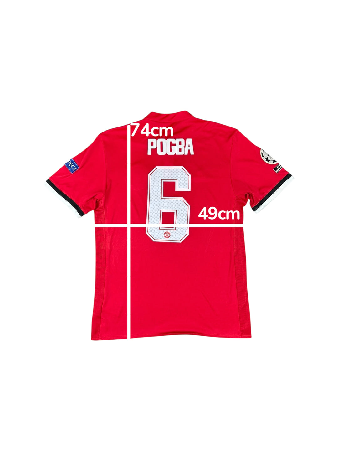 2017/18 Manchester United Adidas Home Champions League Shirt #6 POGBA - 9/10 - (M)