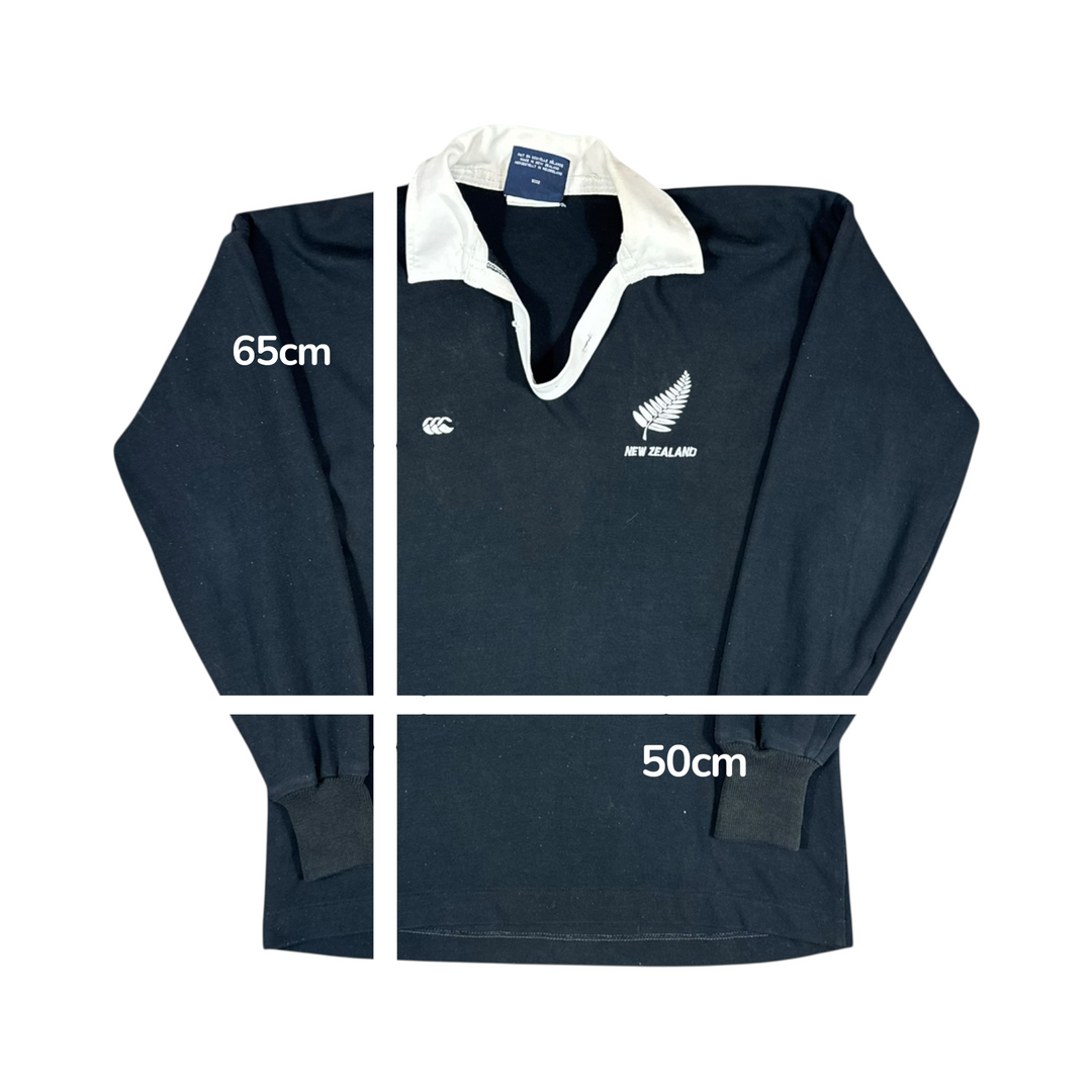 1990-92 New Zealand Canterbury All Blacks L/S Rugby Shirt - 8/10 - (M)