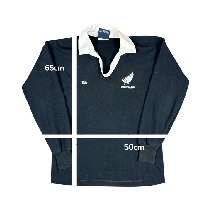 1990-92 New Zealand Canterbury All Blacks L/S Rugby Shirt - 8/10 - (M)
