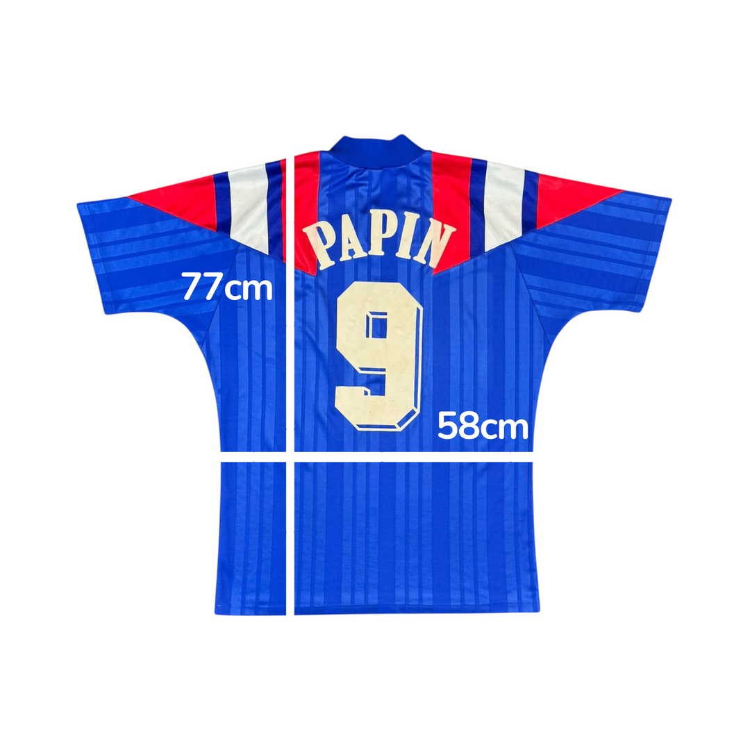 1992-94 France Adidas Home Shirt PAPIN #9 - 9/10 - (L)