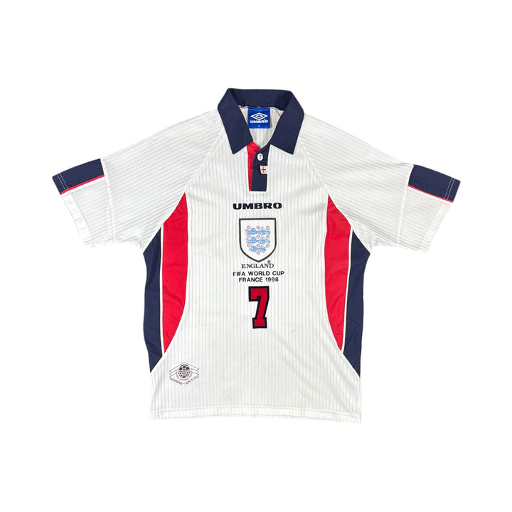 1997-99 England Umbro Home Shirt #7 BECKHAM - 9/10 - (M)