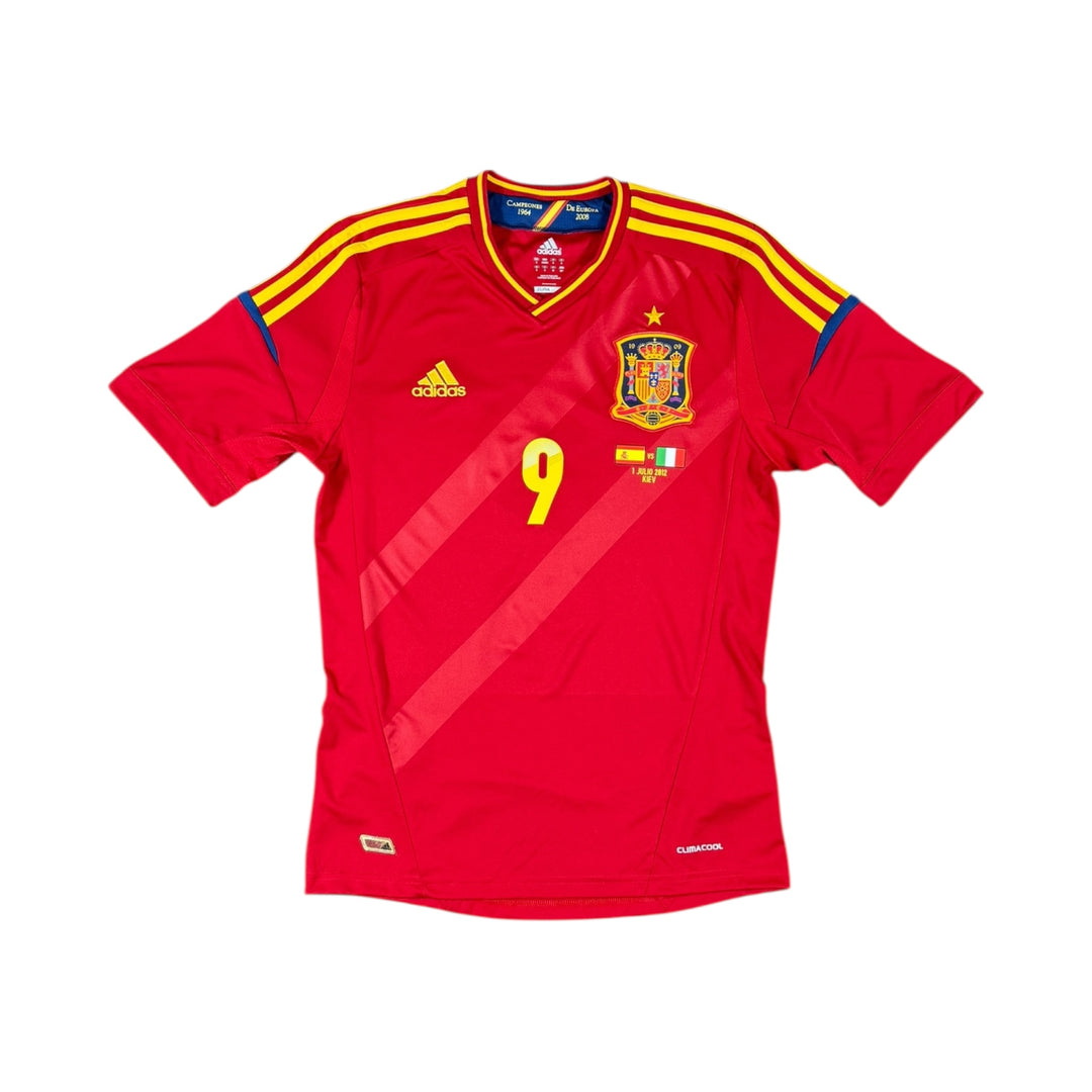 2011-12 Spain Adidas Home Shirt Euro Final Match Detail #9 TORRES - 9/10 - (S)