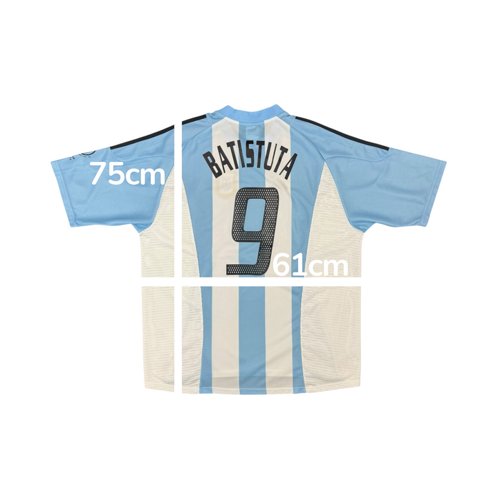 2002-04 Argentina Adidas Home Shirt BATISTUTA #9 - 9/10 - (XL)