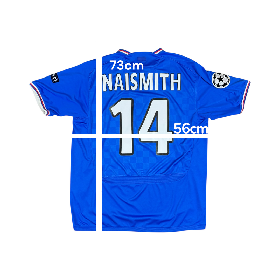 2009-10 Rangers Umbro Home Shirt #14 NAISMITH - 9/10 - (XL)