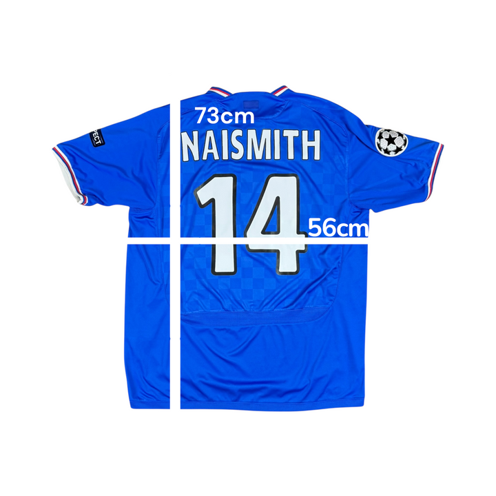 2009-10 Rangers Umbro Home Shirt #14 NAISMITH - 9/10 - (XL)