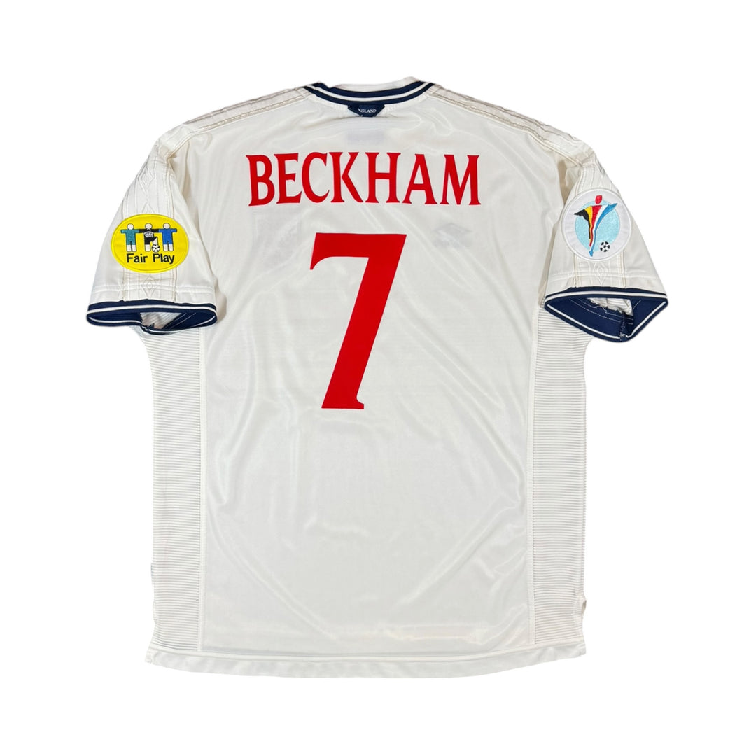 1999-01 England Umbro Home Shirt #7 BECKHAM - 9/10 - (2XL)