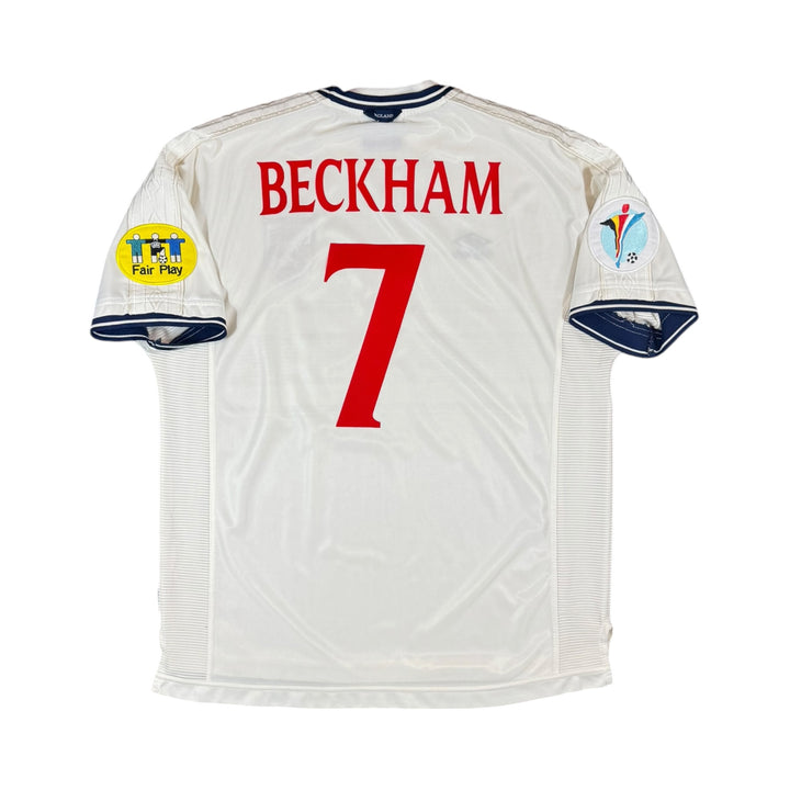 1999-01 England Umbro Home Shirt #7 BECKHAM - 9/10 - (2XL)