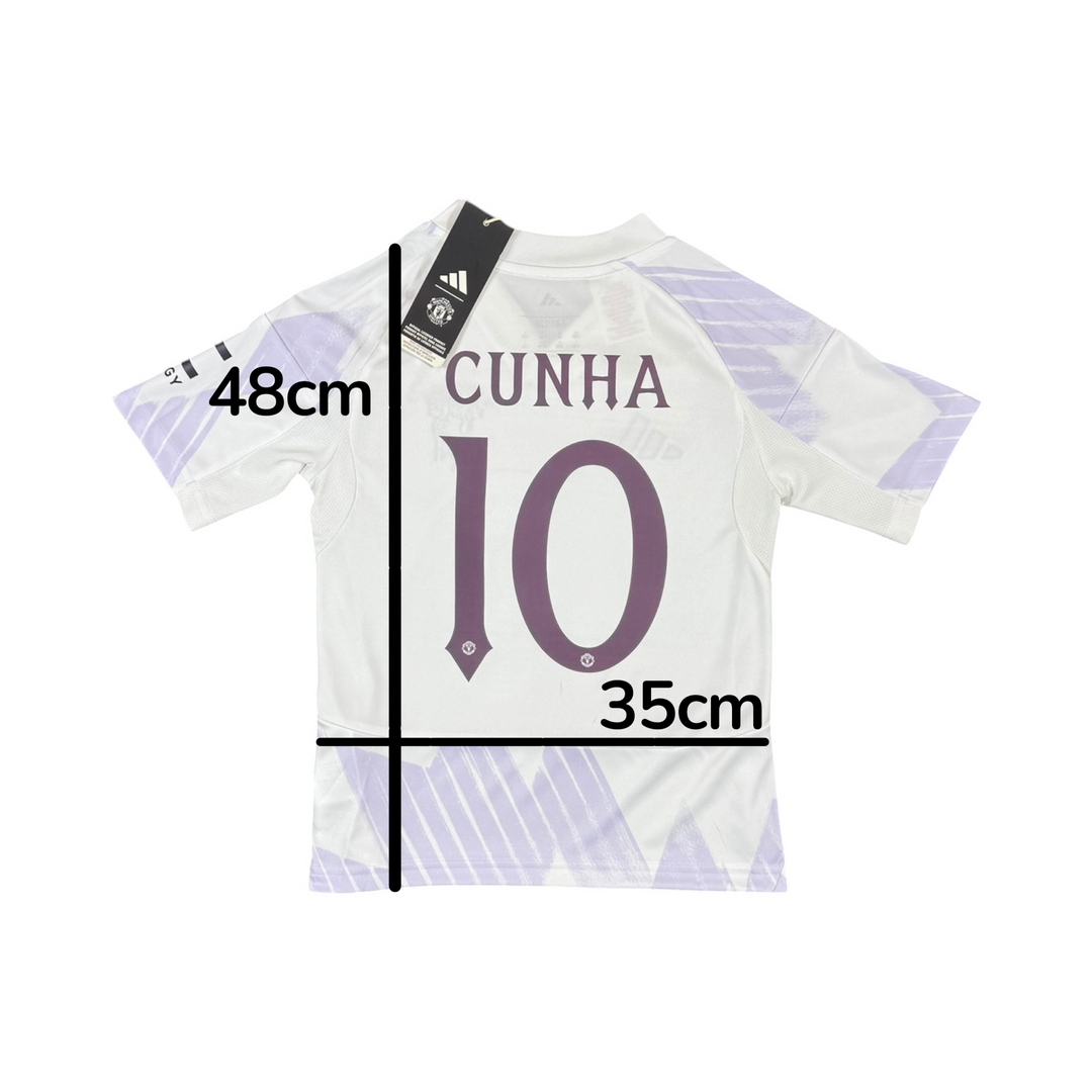2025-26 Manchester United Away Shirt CUNHA #10 Brand New (7-8 Years)