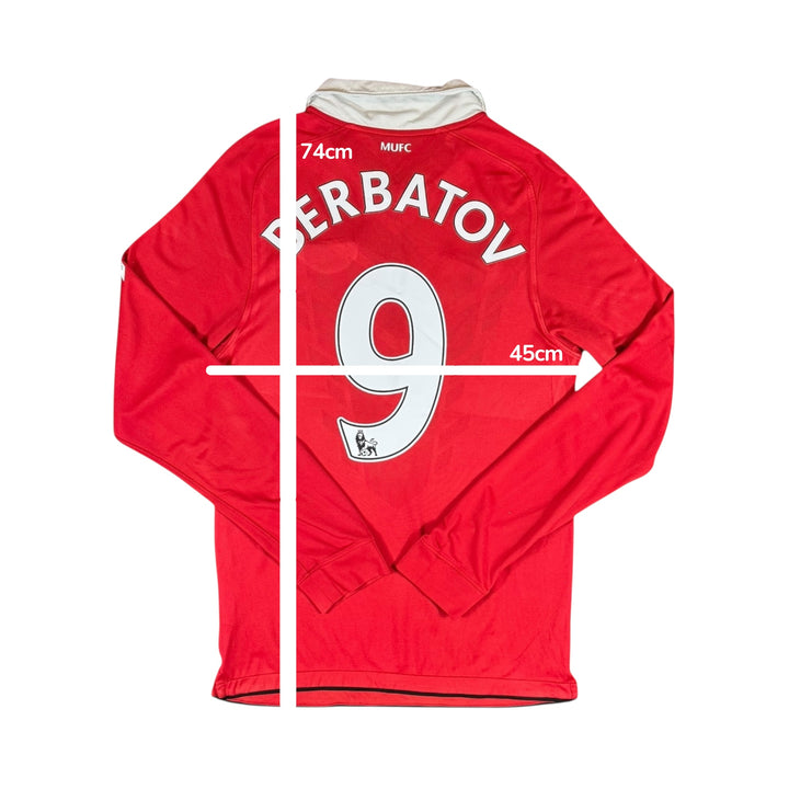 2010-11 Manchester United Nike Home Longsleeve Shirt #9 BERBATOV - 8/10 - (S)