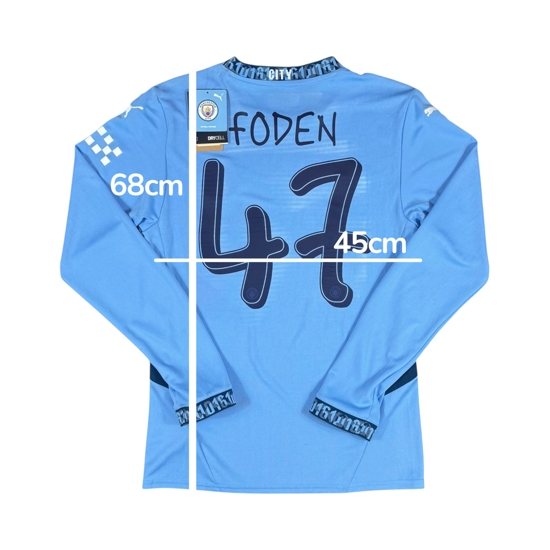 2024-25 Manchester City Puma Home L/S Shirt #47 FODEN Brand New (S)