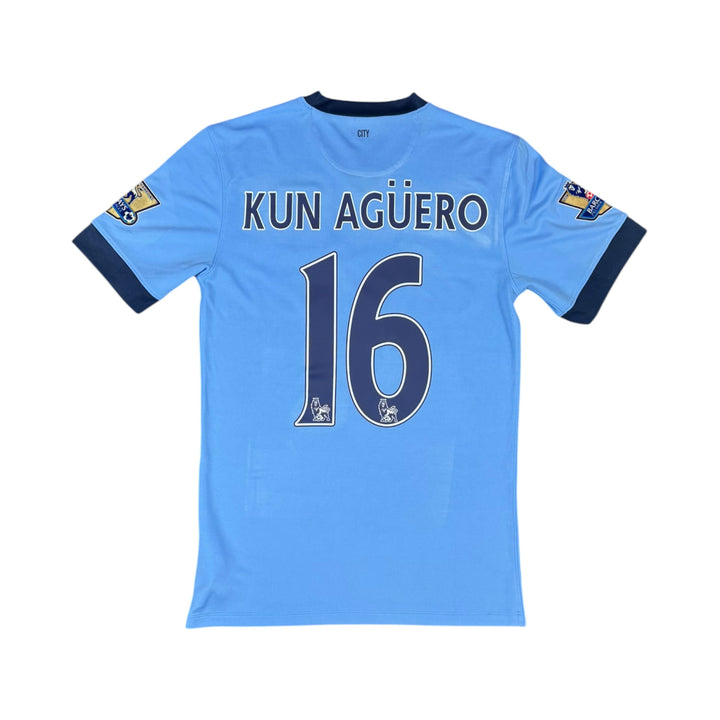 2014-15 Manchester City Nike Home Shirt KUN AGUERO #16 - 9/10 - (S)