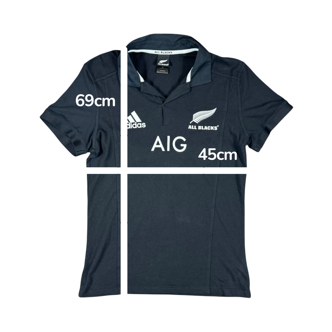 2018-19 New Zealand Adidas Rugby Home Shirt - 9/10 - (M)
