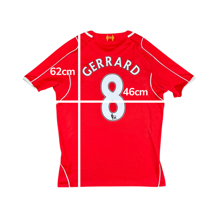 2014-15 Liverpool Home Shirt #8 GERRARD - 9/10 - (14-15 Years)