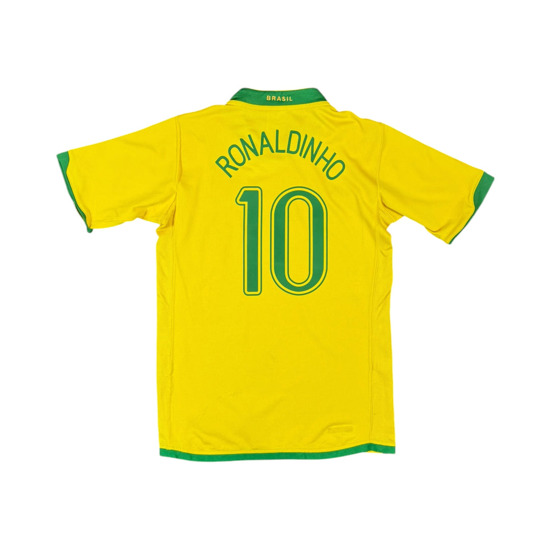 2006-08 Brazil Nike Home Shirt RONALDINHO #10 - 8/10 - (12-13 Years)