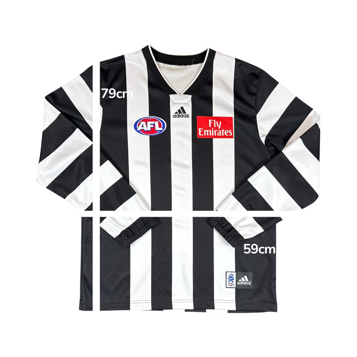 2002-04 Collingwood Adidas Longsleeve AFL Jersey - 8/10 - (XL)