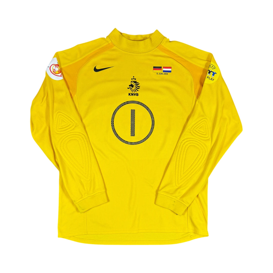 2004 Netherlands Nike GK Shirt W/Match Deails #1 VAN DER SAR - 10/10 - (L)