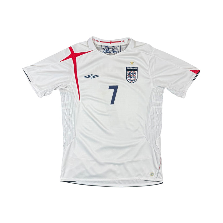 2005-07 England Umbro Home Shirt BECKHAM #7 - 9/10 - (M)