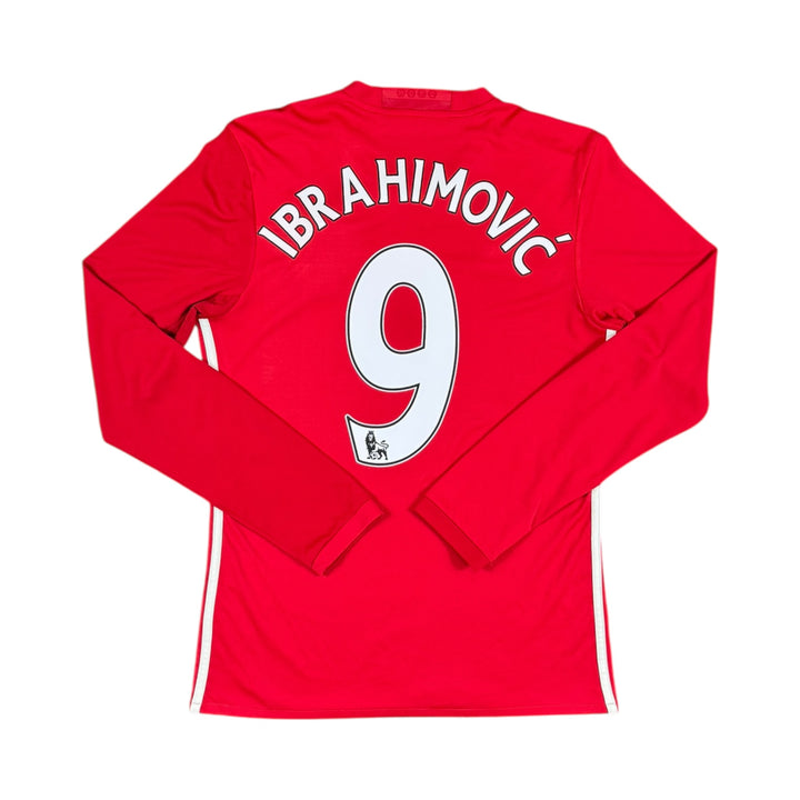 2016-17 Manchester United Adidas Longsleeve Home Shirt #9 IBRAHIMOVIC - 9/10 - (S)