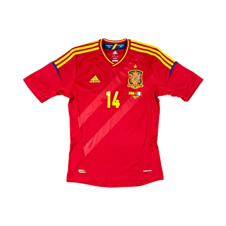 2011-12 Spain Adidas Home Shirt Euro Final Match Detail #14 ALONSO - 9/10 - (S)
