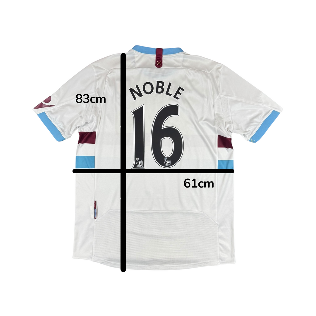2010-12 West Ham Away Shirt #16 NOBLE - 9/10 - (2XL)