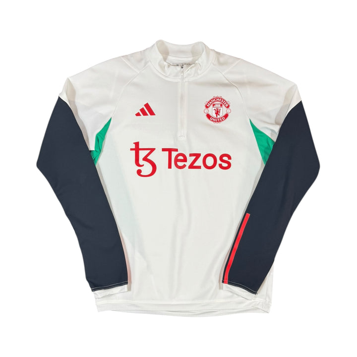 2023-24 Manchester United 1/4 Zip Training Shirt - 9/10 - (M)