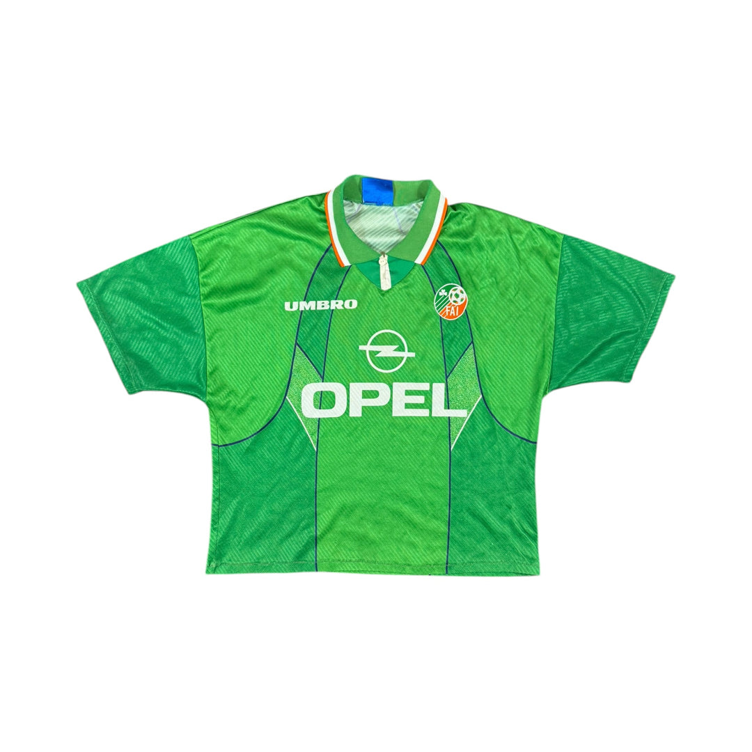 1994-95 Ireland Umbro Home Shirt Cropped - 8/10 - (L)