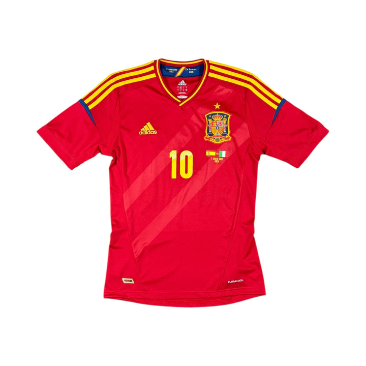 2011-12 Spain Adidas Home Shirt Euro Final Match Detail #10 FABREGAS - 9/10 - (S)
