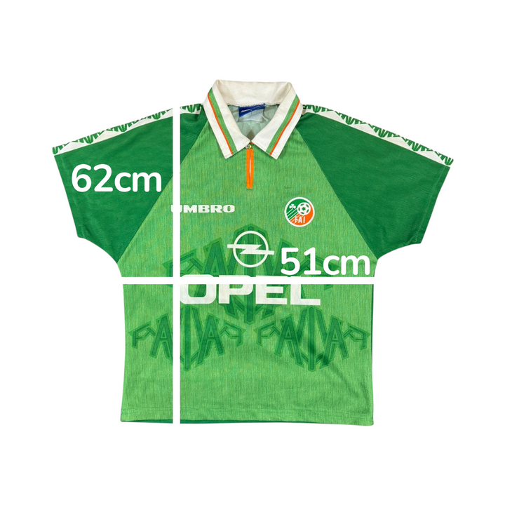 1996-98 Ireland Umbro Home Shirt Cropped - 8/10 - (L)