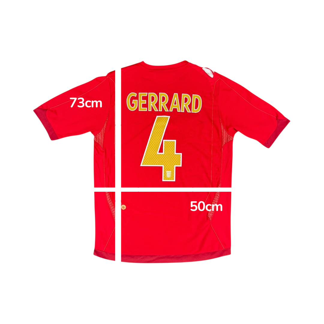 2006-08 England Umbro Away Shirt #4 GERRARD - 7/10 - (M)