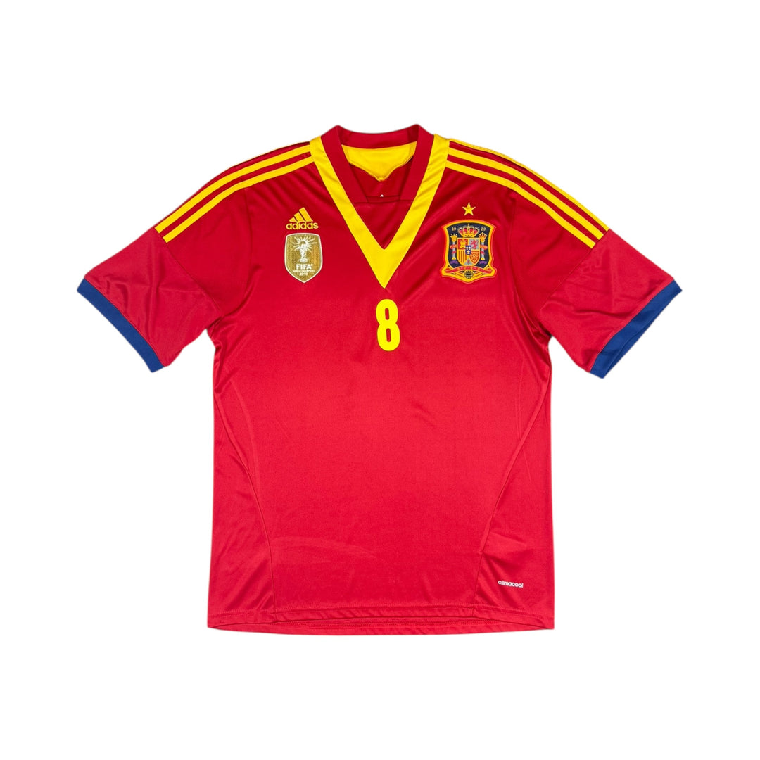 2011-12 Spain Adidas Home Shirt #8 XAVI - 9/10 - (XL)