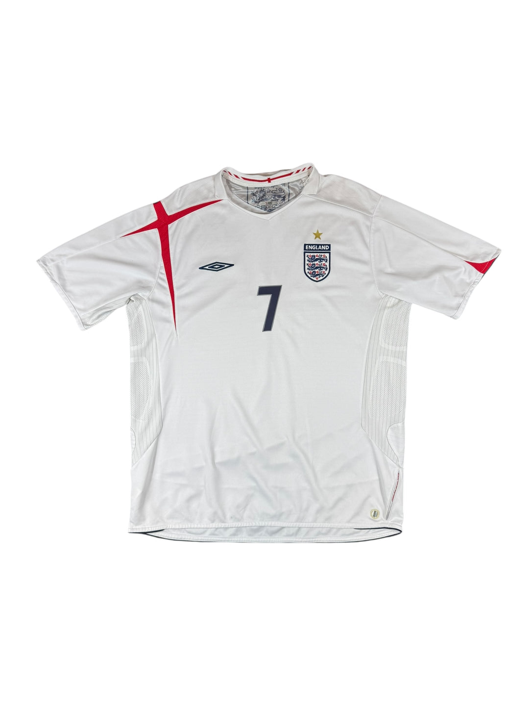 2005/07 England Umbro Home Football Shirt #7 BECKHAM - 7/10 - (2XL)