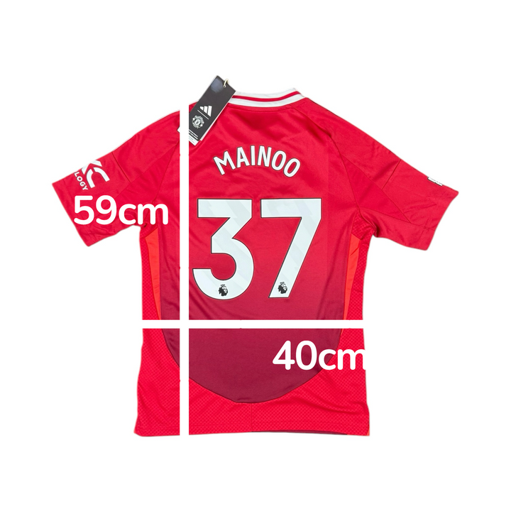 2024-25 Manchester United Home Shirt MAINOO #37 Brand New (11-12 Years)