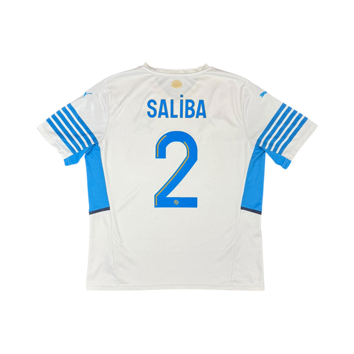 2021-22 Olympique Marseille Home Shirt SALIBA #2 - 8/10 - (XL)