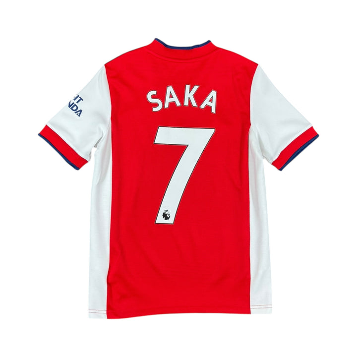2021-22 Arsenal Adidas Home Shirt #7 SAKA - 9/10 - (11-12 Years)