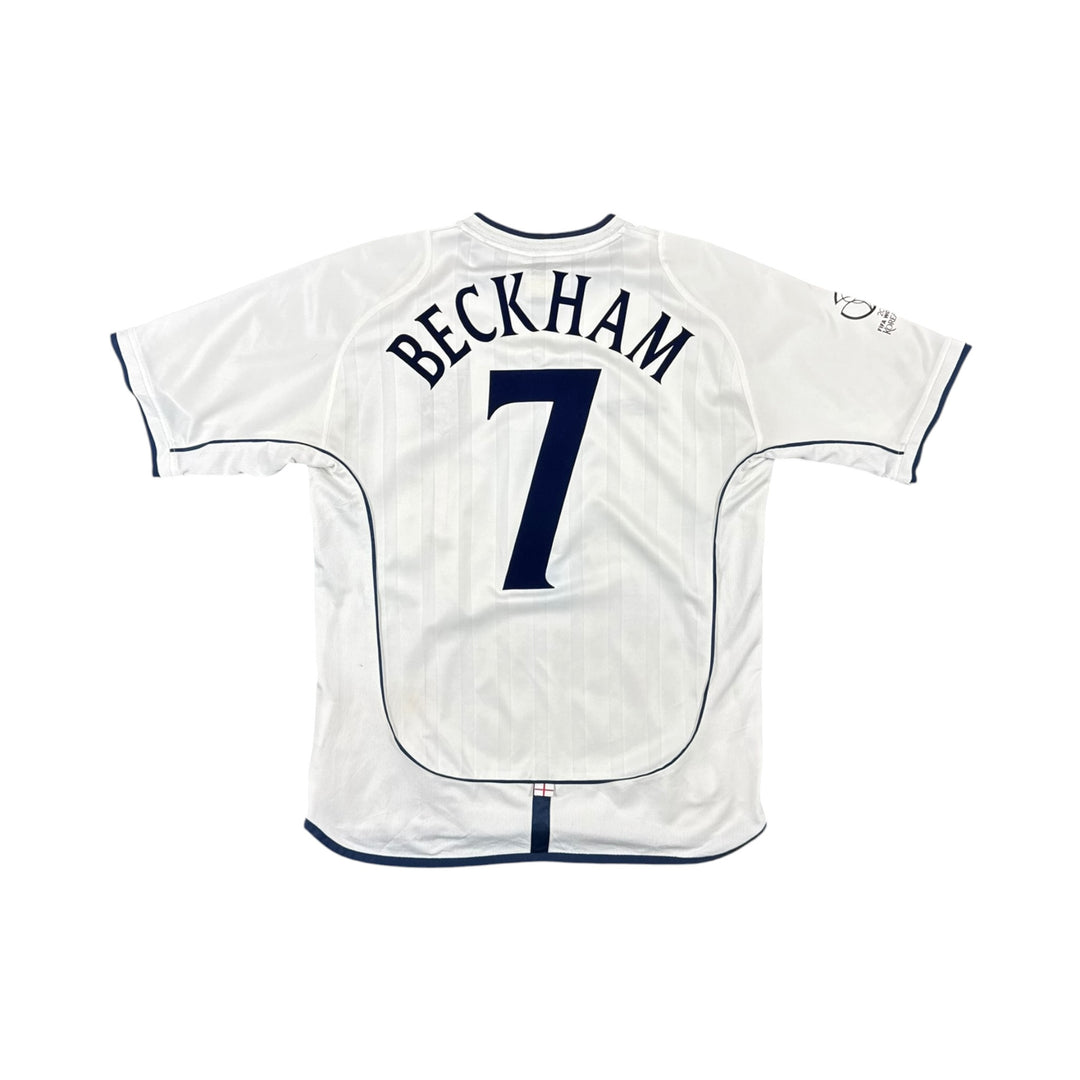 2001-03 England Umbro Home Shirt BECKHAM #7 - 8/10 - (M)