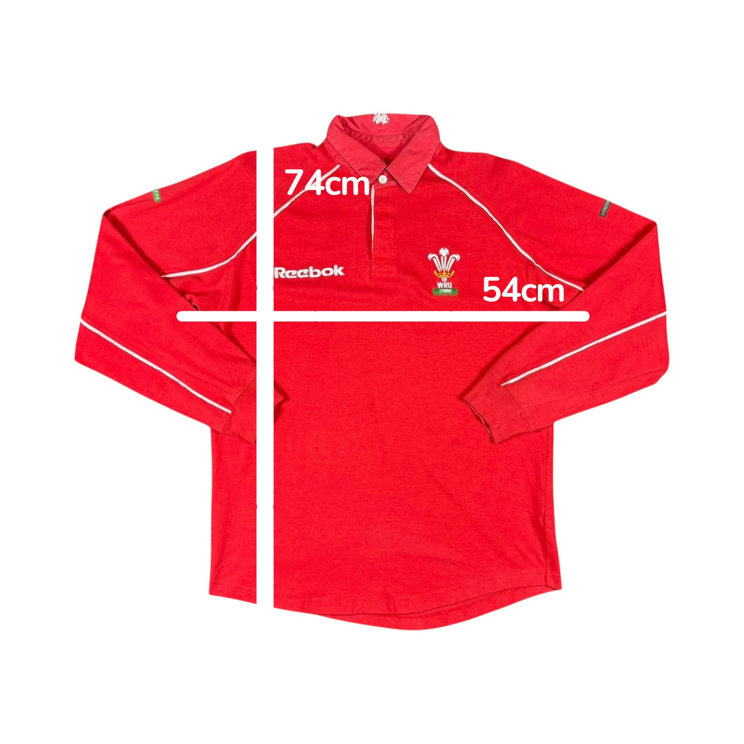 2001-02 Wales Reebok Home Rugby Longsleeve Shirt - 9/10 - (L)