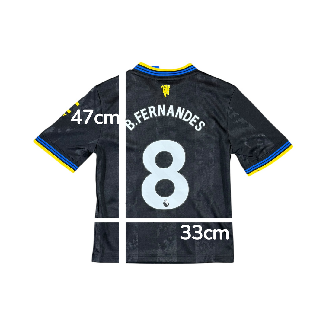 2025-26 Manchester United Third Shirt B. FERNANDES #8 Brand New (7-8 Years)